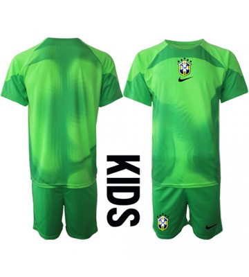 Brasilien Målvakt babykläder Bortatröja barn VM 2022 Korta ärmar (+ Korta byxor)
